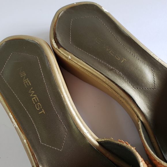 Nine West platform slide sandals wood and beads size 7 - Picture 3 of 9